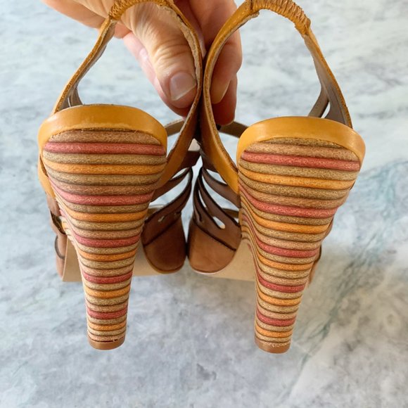 ❌Sold❌ Anthropologie Kiva Leather Cutout Wedges - Picture 9 of 13